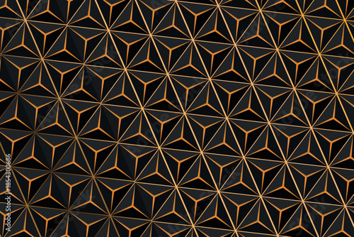 Geometric seamless pattern with gold and colorful elements. Luxury background. Ornamental wallpaper detail of mosaic. Art Deco invitation greeting Design. Vector illustration.