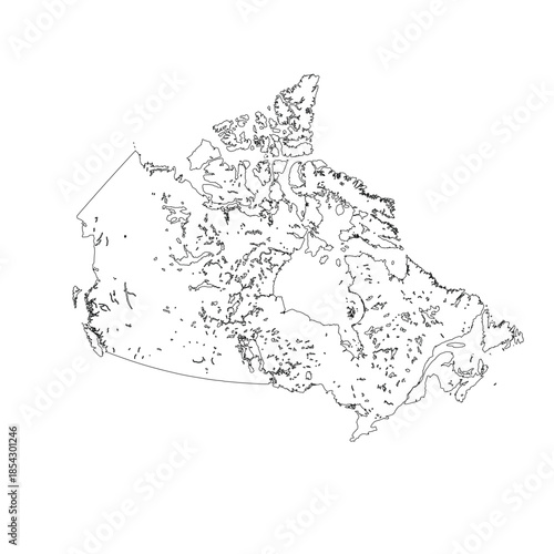 Map of Canada, sign silhouette. World Map Globe. Vector Illustration isolated on white background. North America continent.