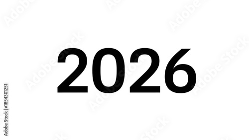 Bold black numbers 2026 displayed on a clean white background representing the year 2026