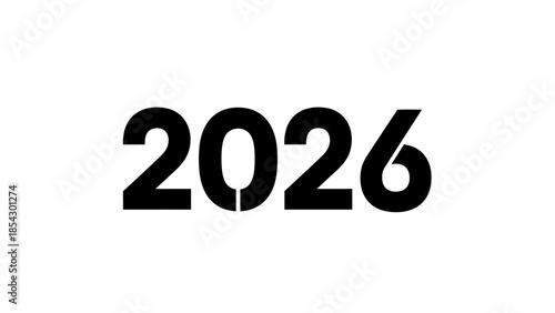 Bold Black Numbers 2026 Displayed Prominently on a Clean White Background