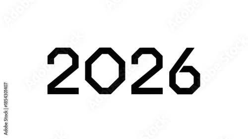Bold black numerals spelling out the year 2026 on a clean white background