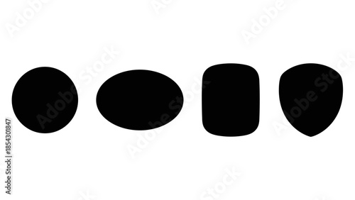Collection of abstract black shapes on a white background vector graphic