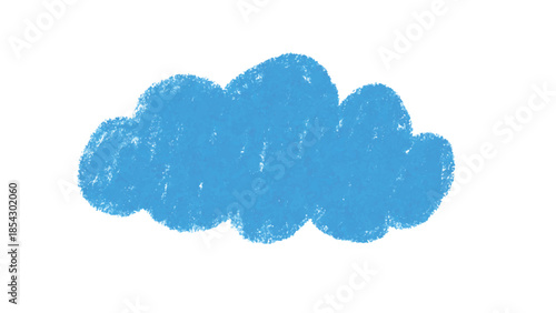 Hand Drawn Wax Crayon Cloud Vector Illustration | Textured Doodle Sky Element