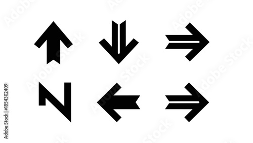 Collection of Diverse Directional Arrow Icons Symbolizing Movement and Navigation
