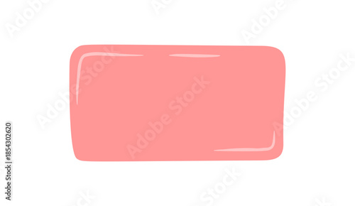 Pink fluid patch in abstract hand drawn rectangle shape with liquid organic blob style. Icon element creates a unique background for text or label template, perfect for modern decorative concepts.