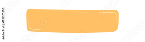 Hand drawn organic frame with sticker and rectangle card shape. Blob patch and label border with playful doodle background for banner or text element in bright orange.