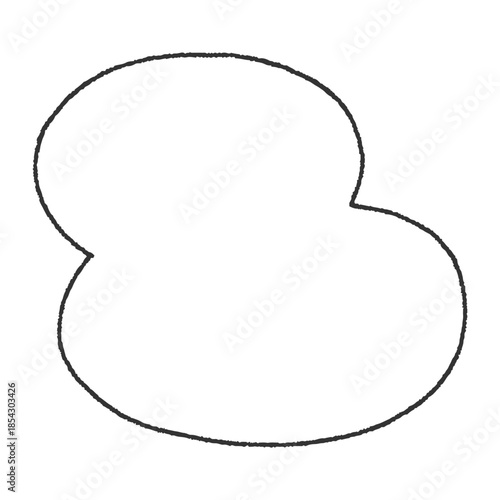 楕円形を二つ重ねた手描き風のフレーム（内側が白背景）