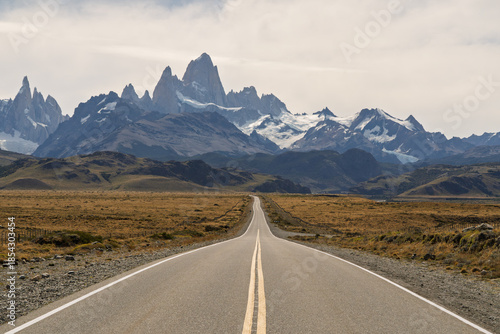 Iconic Road View of Mount Fitz Roy Approaching El Chalten Patagonia