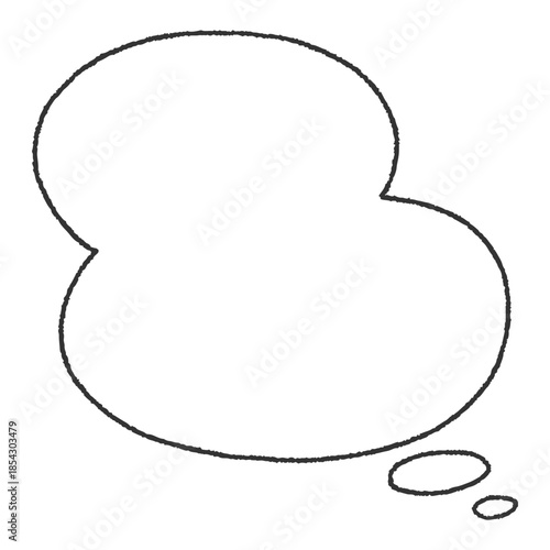 楕円形を二つ重ねた手描き風の吹き出し（内側が白背景）