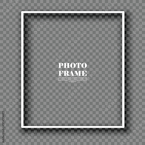 Mockup gray modern frame for photo or pictures with transparent glass