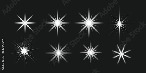 Collection of Bright Starburst and Light Flare Effects
