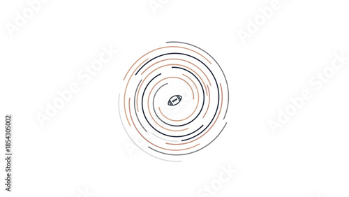Abstract circular swirl element representing motion, energy flow, and dynamic graphic design accent.