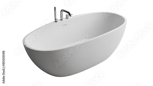 Fotografi Modern freestanding bathtub isolated PNG, contemporary bathroom fixture on trans