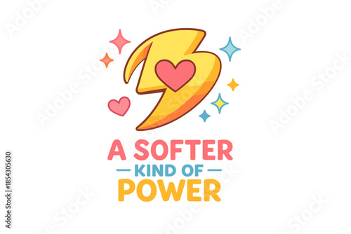 Playful lightning bolt with hearts and stars motif