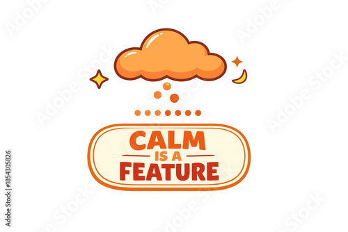 Calm is a feature graphic design with cloud and stars