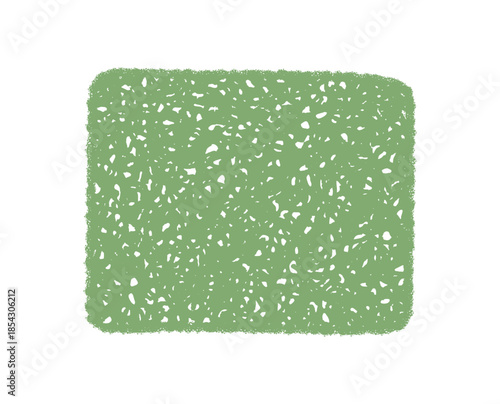 Organic green crayon sketch wavy frame forms textured rectangle with scribble border. Graphic background element for text, card template or creative concept in abstract style.