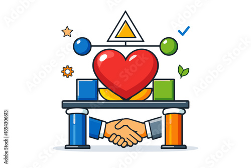 Symbolic teamwork and balanced harmony conceptual