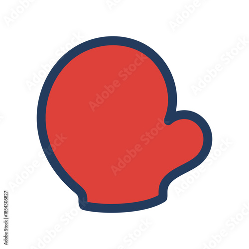 Warm knitted mitten isolated on transparent. Hand drawn line drawing vector illustration. Traditional holiday, Christmas, New Year, seasonal design element, winter clothes clip art