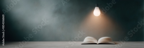 Wallpaper Mural Book is open on a table with a light shining on it Torontodigital.ca