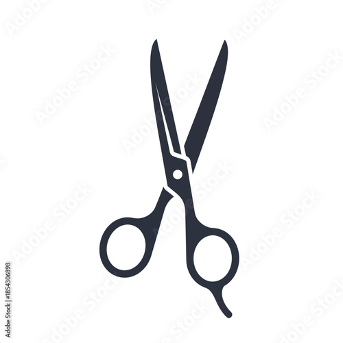 Sharp black scissors open ready for cutting tasks.