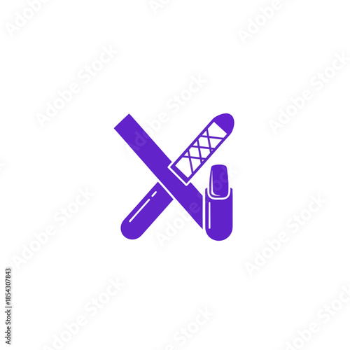 Nail care tools - file, buffer, and cuticle pusher icon.