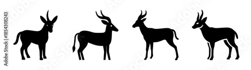 Antelope silhouette vector art illustration of wild animals african wildlife safari graphic design concept