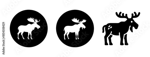 Moose vector art silhouette illustration graphic design animal wildlife nature alaska canada forest icon mammal