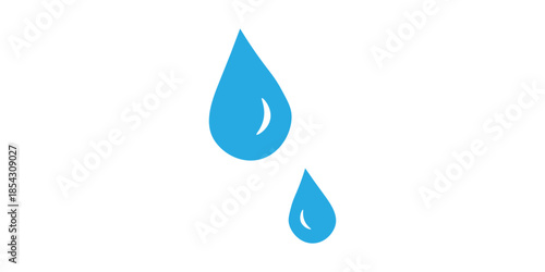 Vector blue water drop icon set. Flat droplet logo shapes collection. eps 10