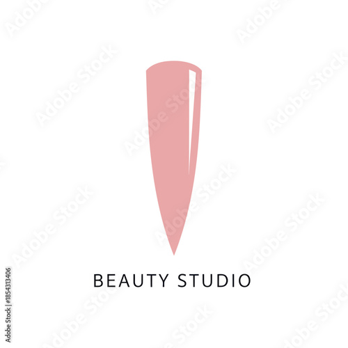 Pink nail polish swatch on a white background for beauty studio.