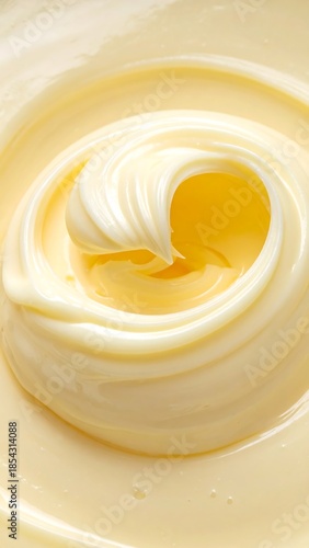 Wallpaper Mural Close-up of creamy, smooth, light yellow substance swirled into a soft peak, resembling mayonnaise or butter. Torontodigital.ca