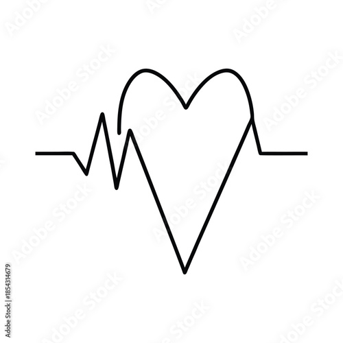 Abstract medical heart pulse ekg healthcare monitoring icon on white background Vector illustration