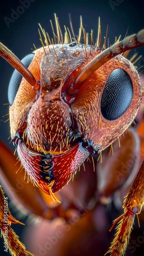 Wallpaper Mural Detailed macro shot of an ant's head showing its compound eyes and antennae. Torontodigital.ca