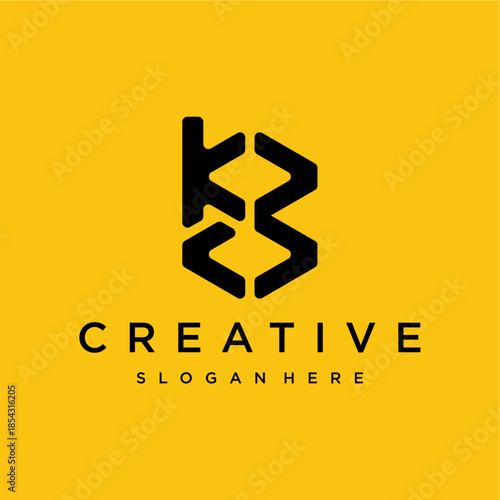 Monogram KB Logo Design, Creative Business Identity