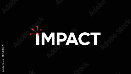 Bold white text IMPACT with a small red starburst graphic on a black background
