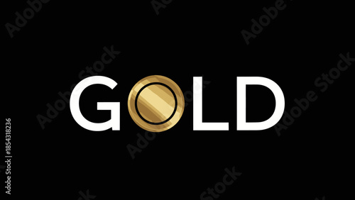 Bold white typography spelling GOLD with a metallic gold coin replacing the letter O on a black