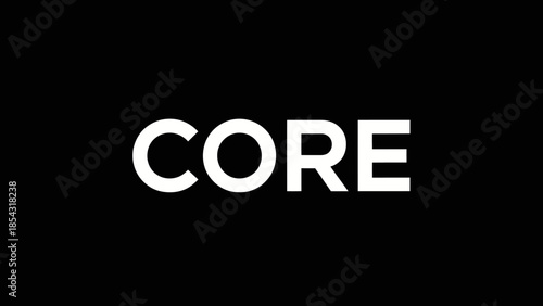 Bold White Typography 'CORE' Centered on a Stark Black Background