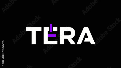 Clean and Modern Logo Design Featuring the Name TERA in White and Purple on Black