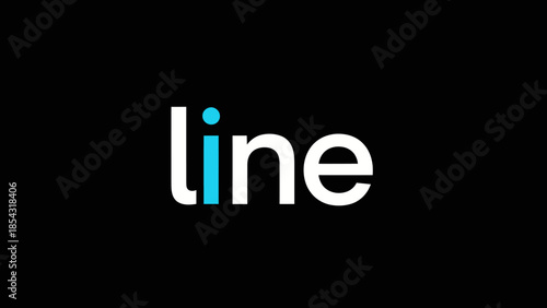 Clean minimalist logo design featuring the word line in white with a blue accent