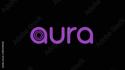 Distinctive Purple 'aura' Logo Design on a Stark Black Background Representing Digital Identity