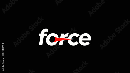 Dynamic Typography Visualizing the Concept of Force and Momentum with a Red Streak