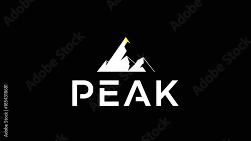 Iconic mountain summit logo design with wordmark