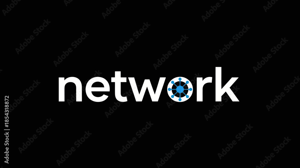 Obraz premium Modern Abstract Network Logo Design with Connecting Nodes