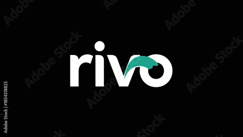 Minimalist modern logo design with aqua splash effect on black background