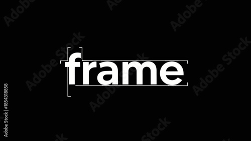 Minimalist White Text Word Frame Design on a Stark Black Background