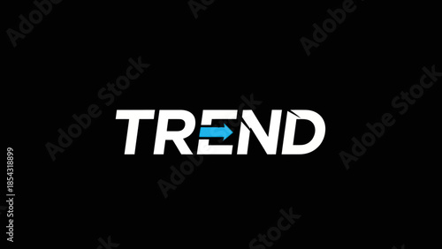 Modern bold text graphic with blue arrow symbolizing forward momentum and progress