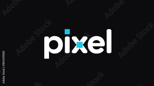 modern minimalist pixel logo design on a dark background