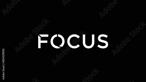 Modern Minimalist Typographic Design Featuring the Word FOCUS in Bold White