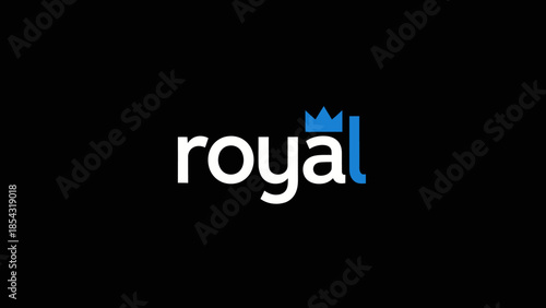 Modern Royal Logo Design Symbolizing Elegance and Authority on Black Background
