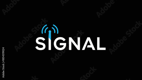 Modern Signal Icon and Typography Logo for Communication and Connectivity Services