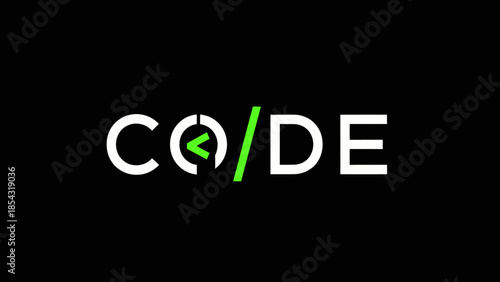 Modern Typographic Logo Design Representing the Concept of Code and Programming